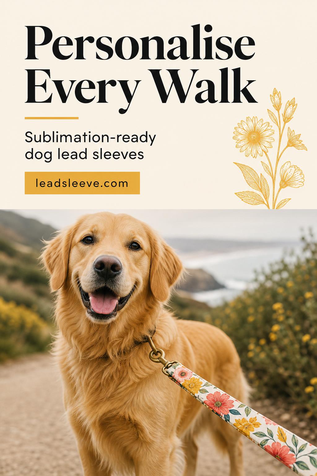Personalise every walk — sublimation-ready dog lead sleeves by Lead Sleeve